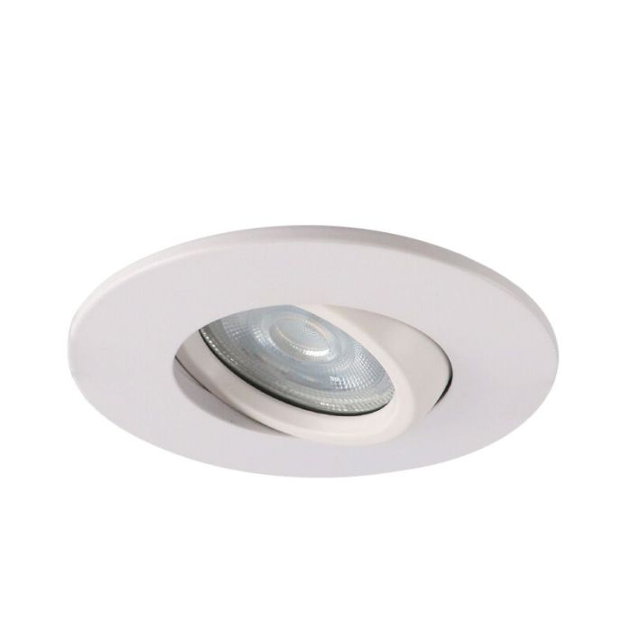 Kantelbare ronde badkamer inbouwspot Jill, wit, IP44