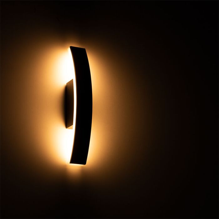 Antraciete buiten wandlamp Nayomi, aluminium, modern, IP54, 3000K