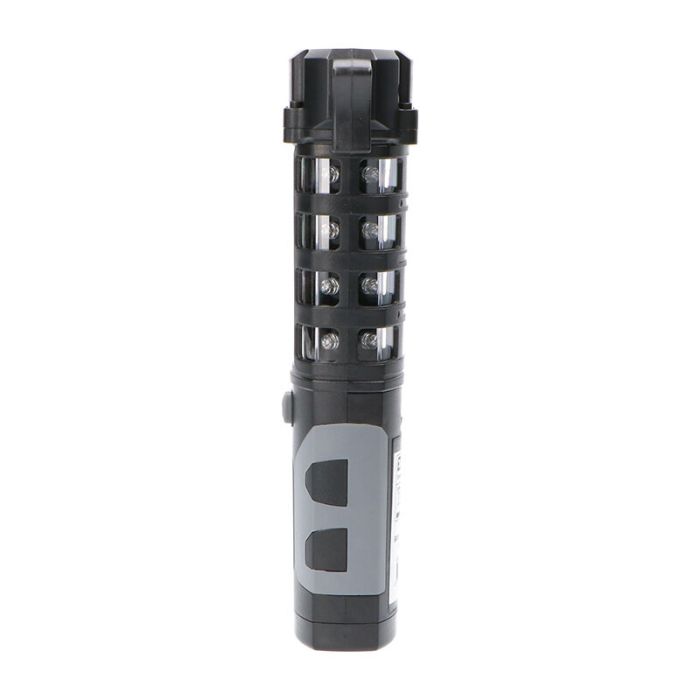 Zwarte looplamp Charley met veiligheidshamer, 3w, IP20, 6500K, op AA-batterijen