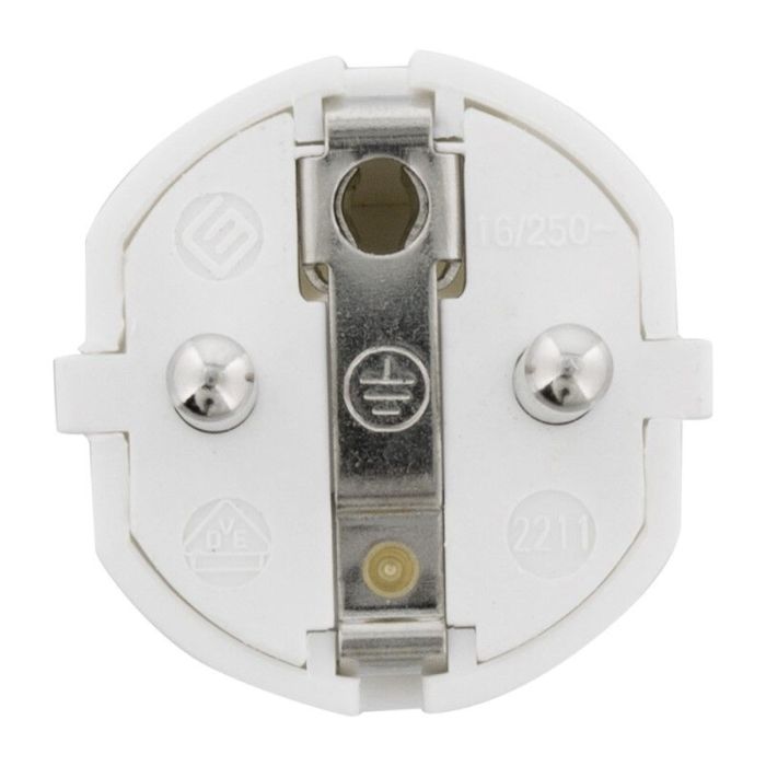 Stekker Randaarde PVC 10/16 Ampère, Wit