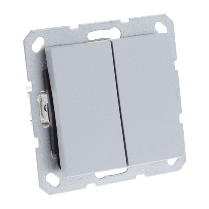 Q-Link S-Line Schakelaar Inbouw Wissel/Wissel, Grijs/aluminium kleurig