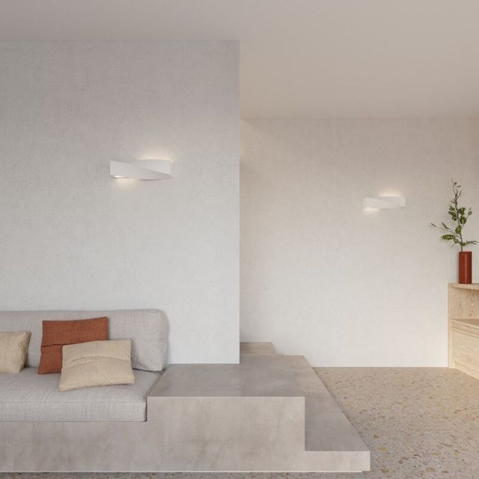 Moderne up down wandlamp Annick, wit, keramiek