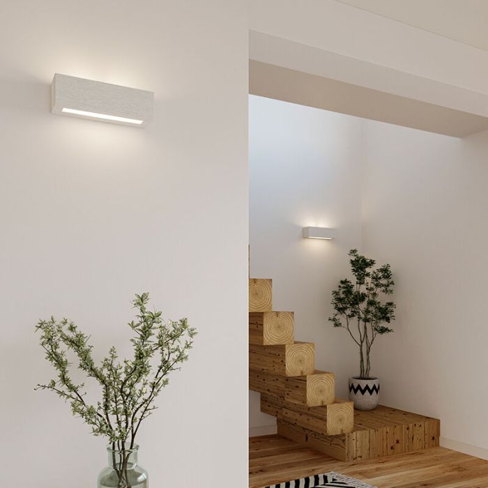 Moderne up down wandlamp Emmaly, wit, keramiek