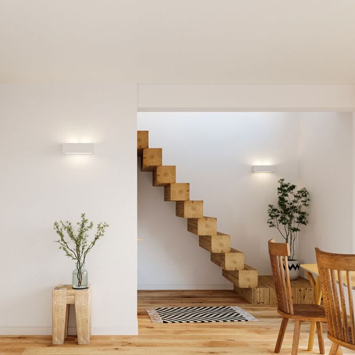 Moderne up down wandlamp Emmaly, wit, keramiek