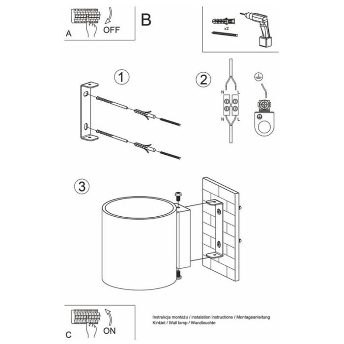 Witte up down wandlamp Amely, aluminium