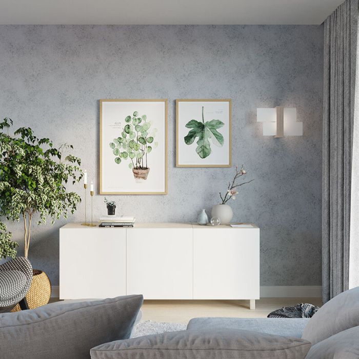 Moderne wandlamp Fouzia, bruin, hout