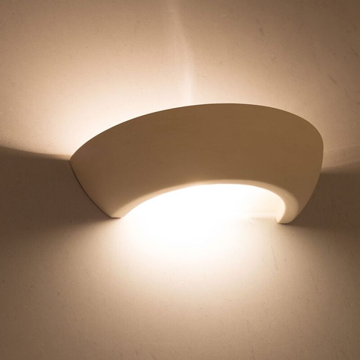 Moderne up down wandlamp Lotfi, wit, keramiek