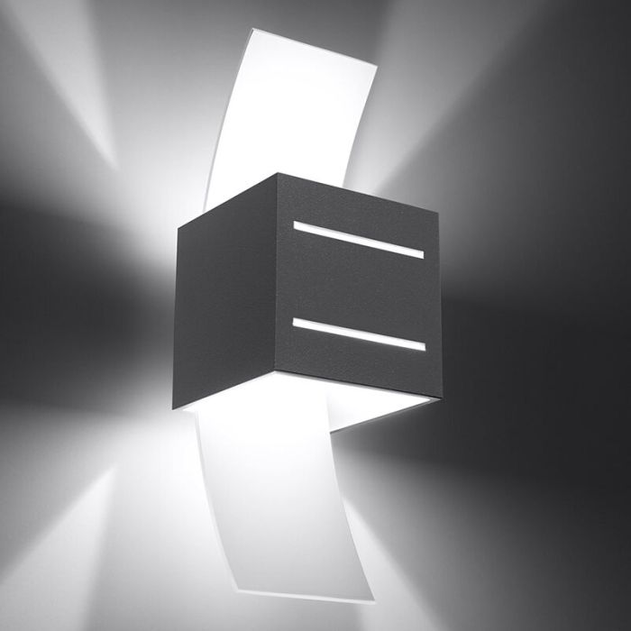 Grijze up down wandlamp Jasmien, aluminium