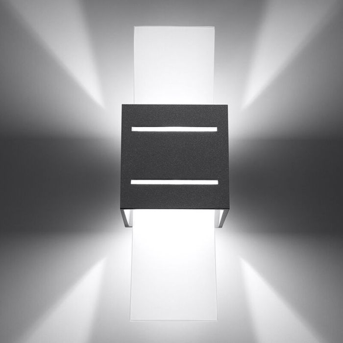 Grijze up down wandlamp Jasmien, aluminium