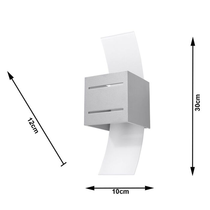 Grijze up down wandlamp Jasmien, aluminium