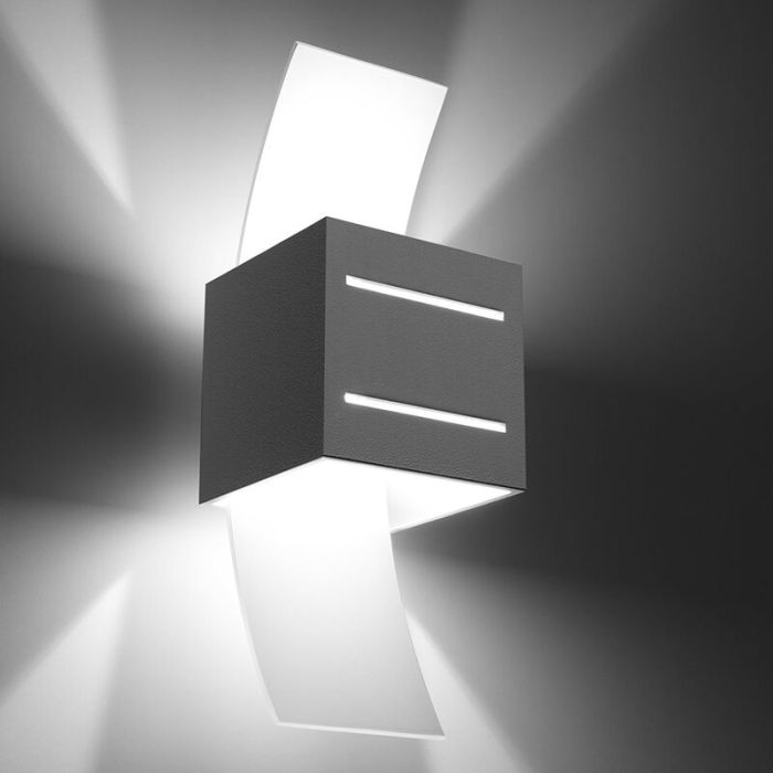 Witte up down wandlamp Jasmien, aluminium