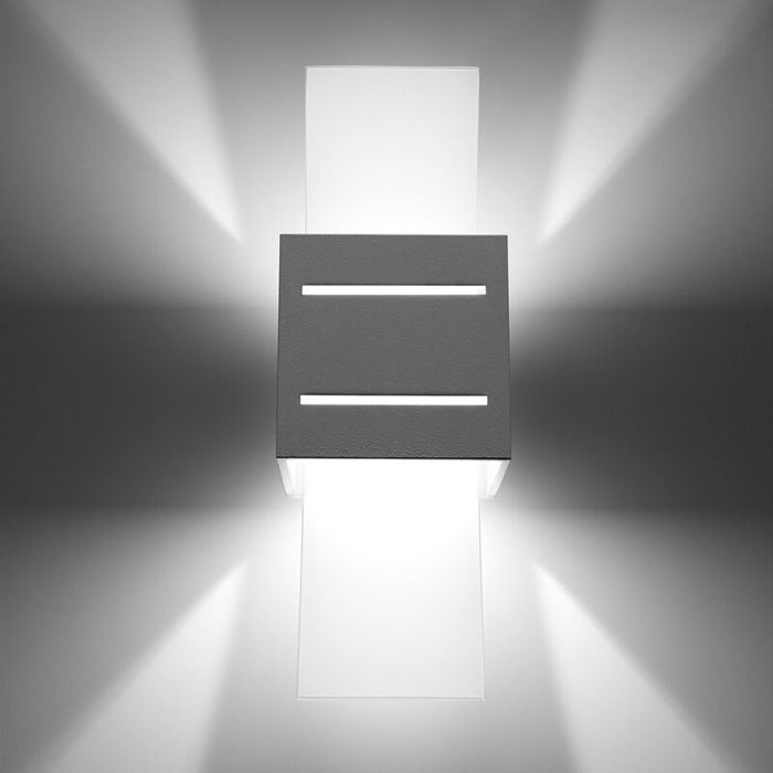 Witte up down wandlamp Jasmien, aluminium