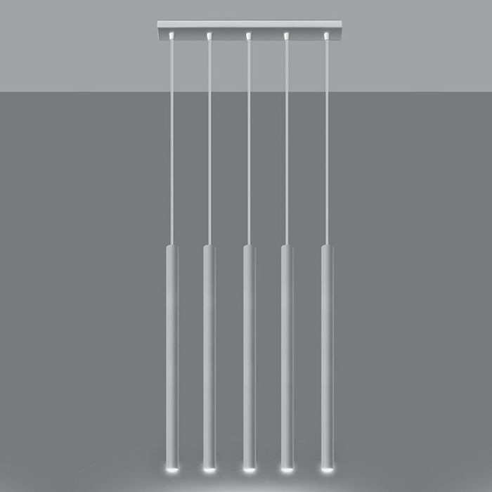 Moderne hanglamp Hillary, wit, aluminium, 5L
