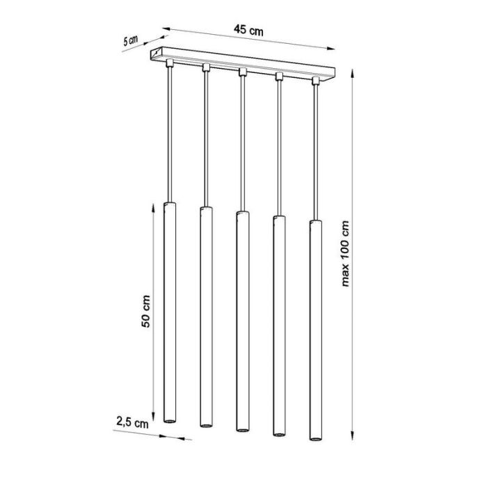Moderne hanglamp Hillary, wit, aluminium, 5L