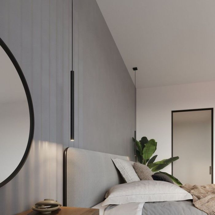 Moderne hanglamp Hillary, zwart, aluminium