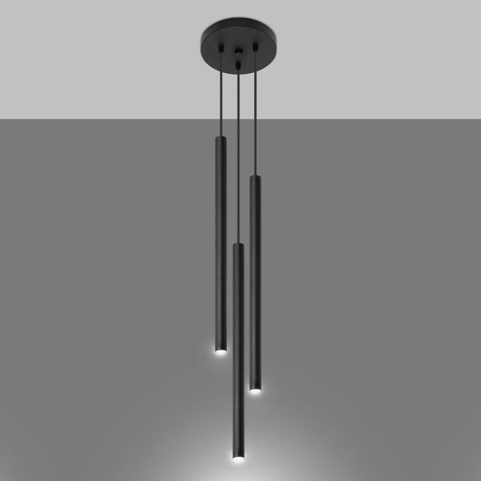Moderne hanglamp Hillary, zwart, aluminium, 3L