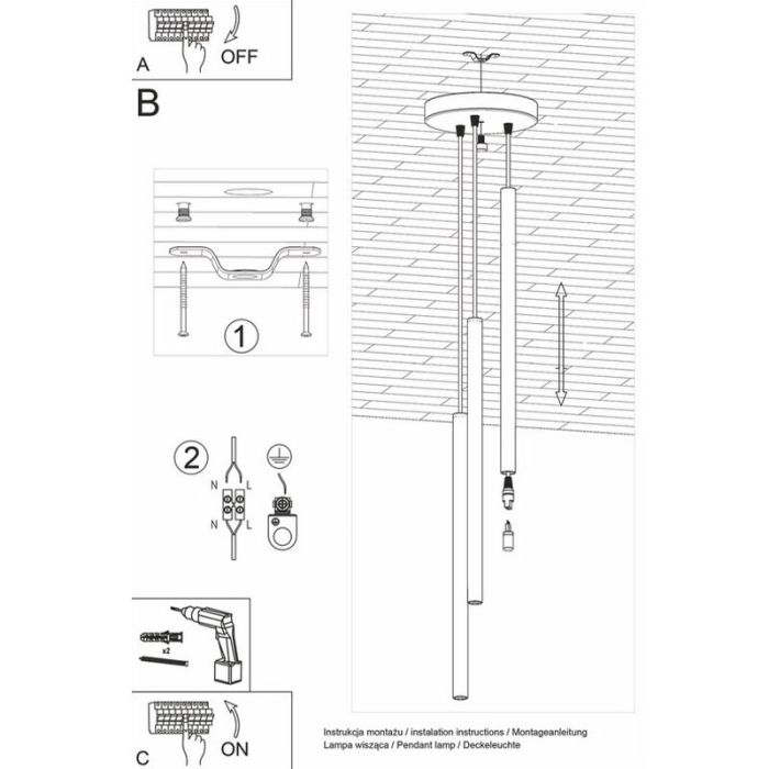Moderne hanglamp Hillary, zwart, aluminium, 3L