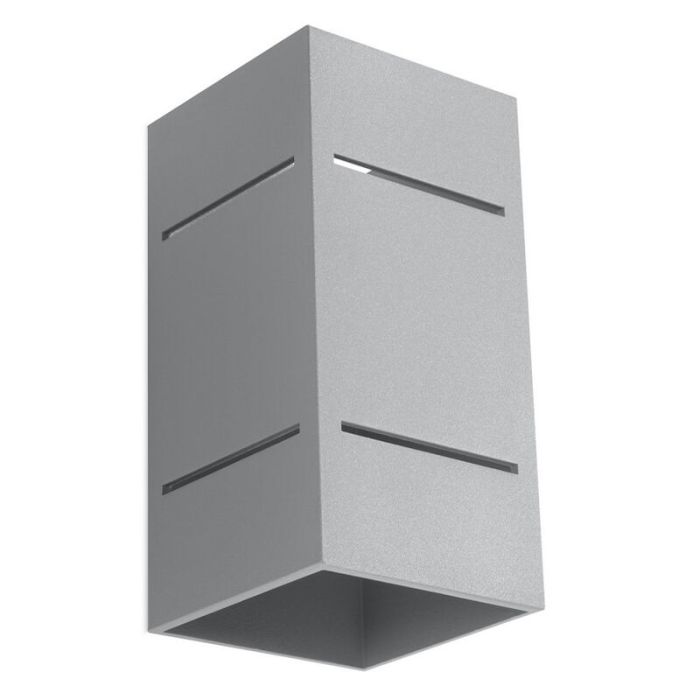 Grijze up down wandlamp Janien, aluminium