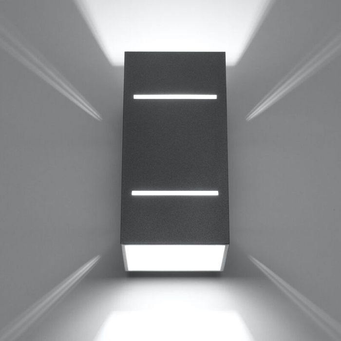 Grijze up down wandlamp Janien, aluminium