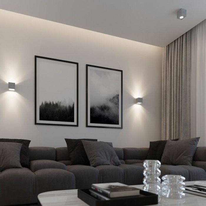 Betonnen up down wandlamp Andro, grijs