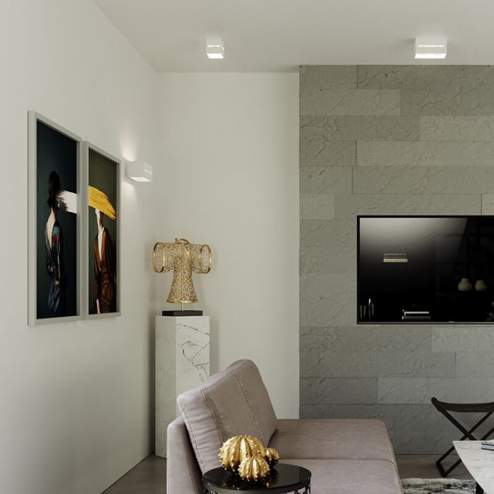 Witte up down wandlamp Jacky, aluminium