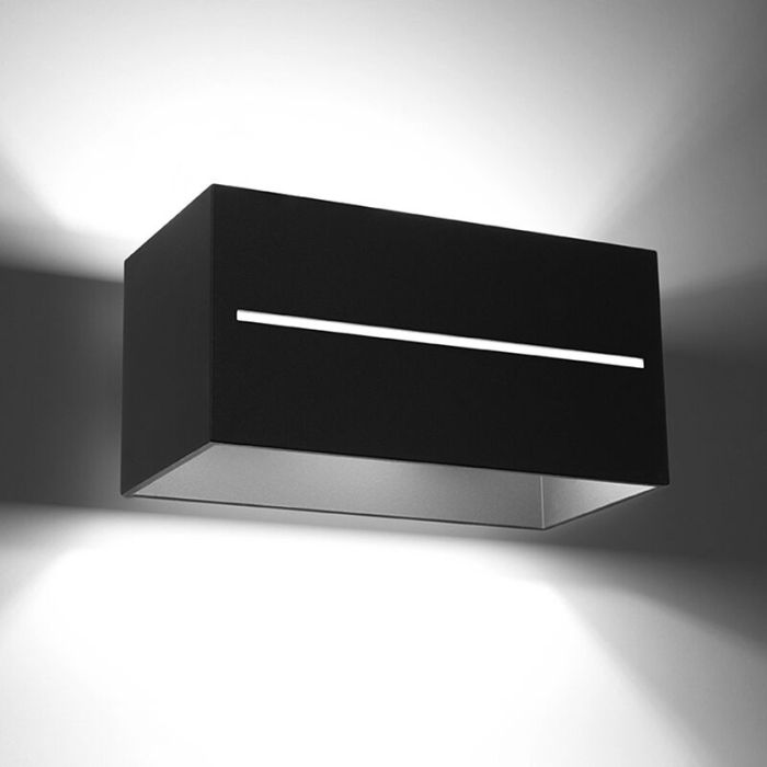 Zwarte up down wandlamp Jacky, aluminium