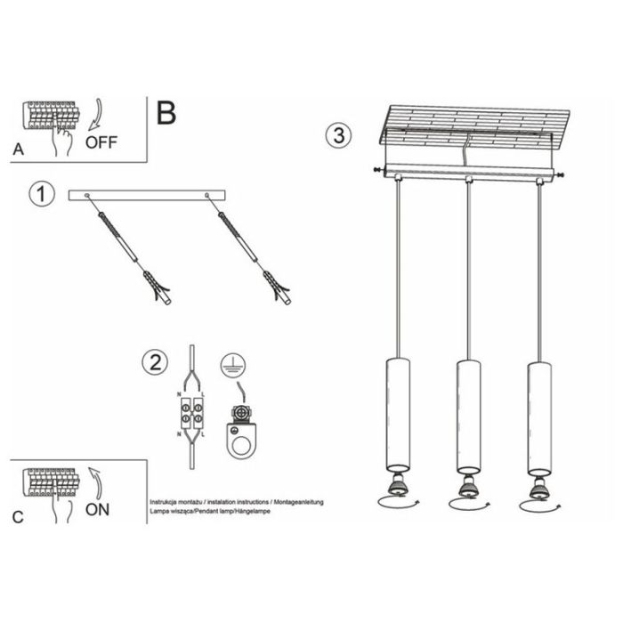 Witte hanglamp Francesca, aluminium, 3L