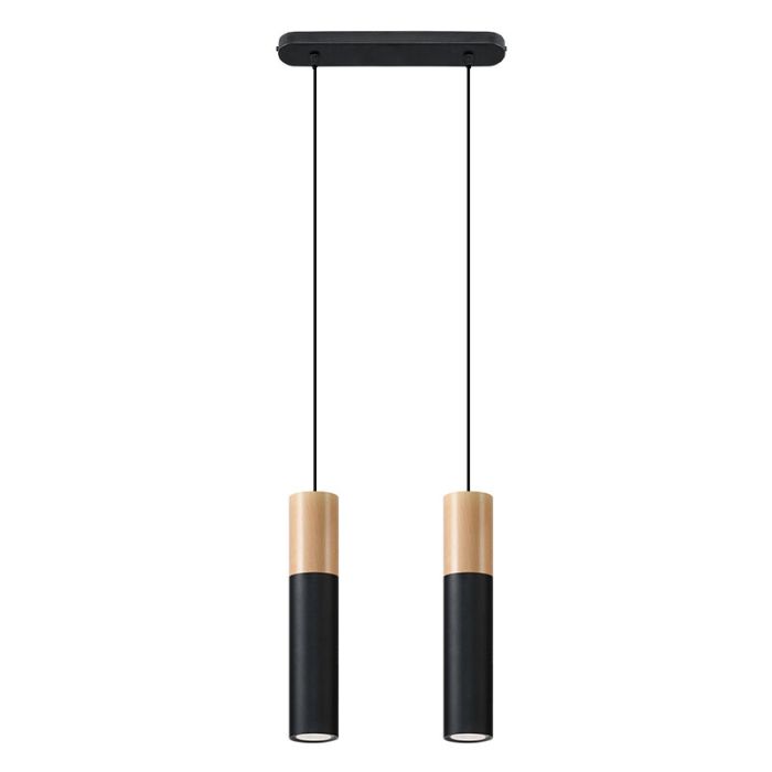 Zwarte hanglamp Francesca, aluminium, 2L
