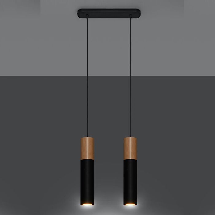 Zwarte hanglamp Francesca, aluminium, 2L
