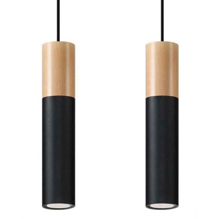 Zwarte hanglamp Francesca, aluminium, 2L