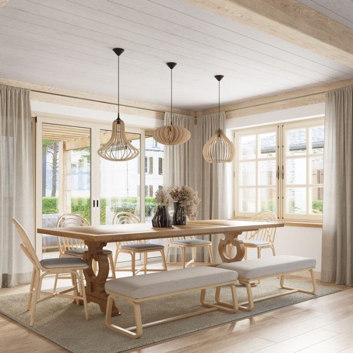 Landelijke hanglamp Grada, bruin, hout