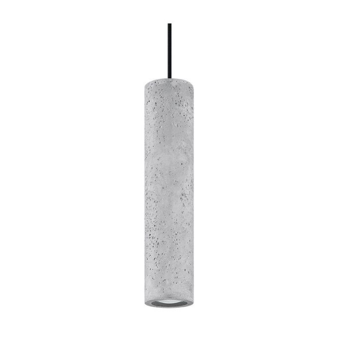 Landelijke hanglamp Feyza, grijs, beton