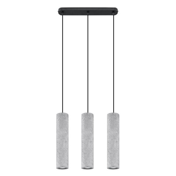Landelijke hanglamp Feyza, grijs, beton
