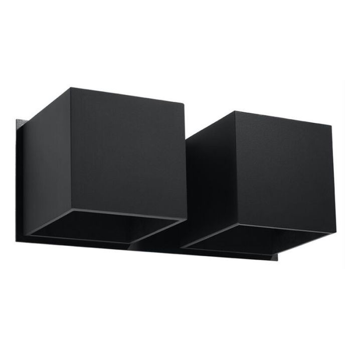 Zwarte up down wandlamp Andro, aluminium, 2L