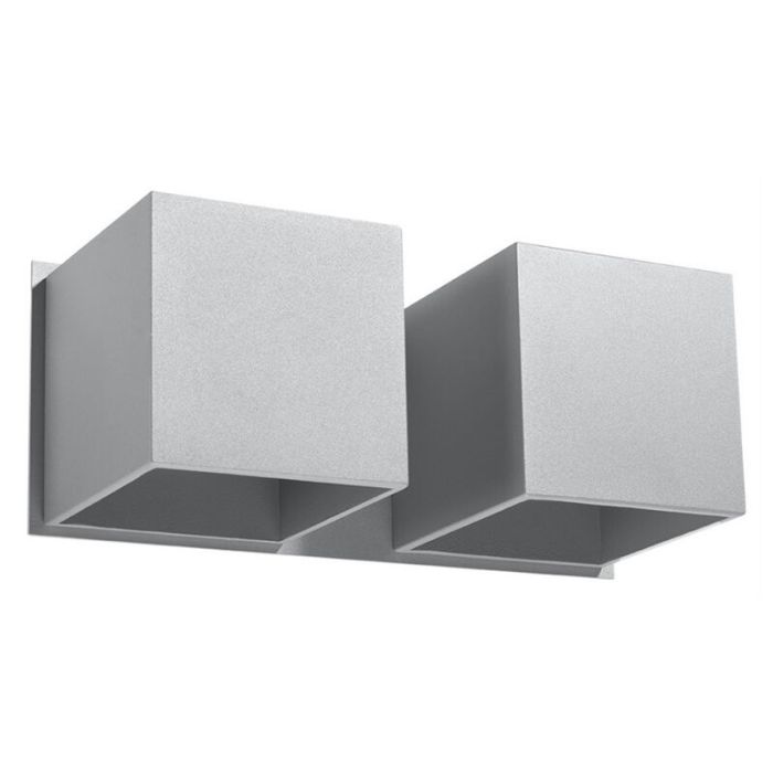 Grijze up down wandlamp Andro, aluminium, 2L