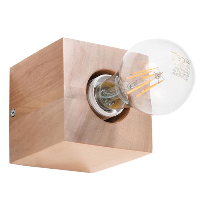 Landelijke wandspot Anniko, bruin, hout