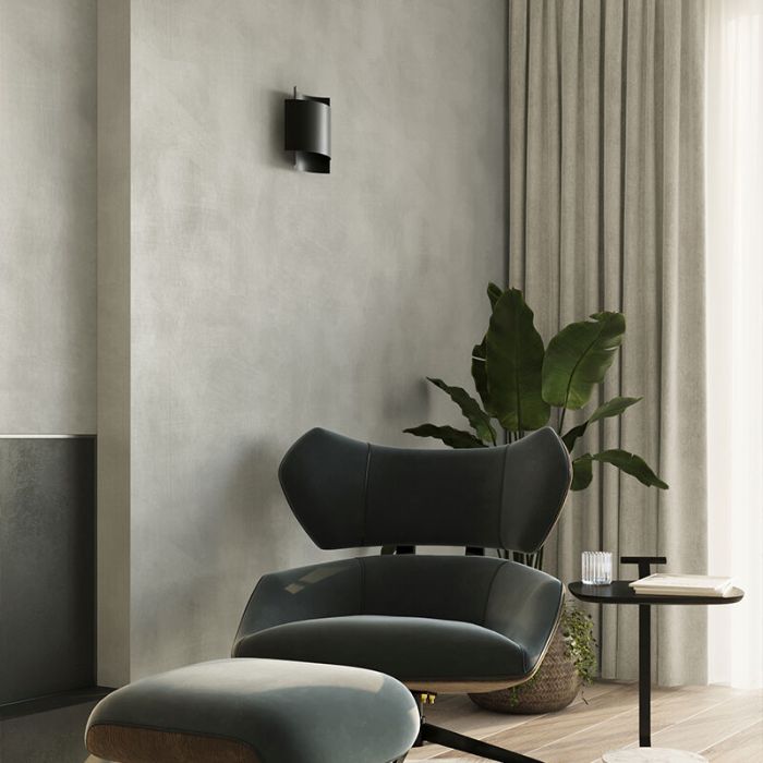 Moderne up down wandlamp Julissa, zwart, aluminium