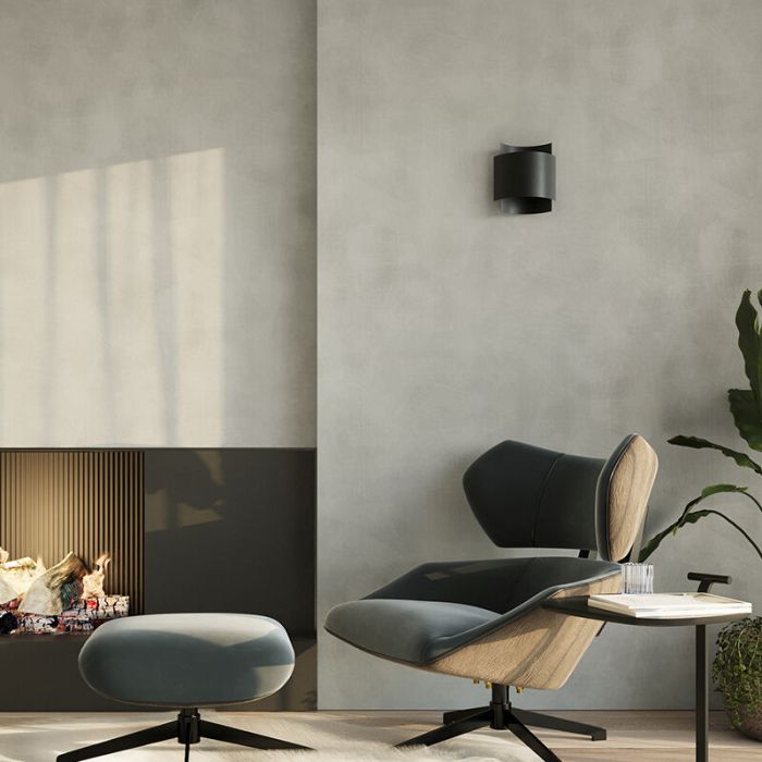 Moderne up down wandlamp Julissa, zwart, aluminium