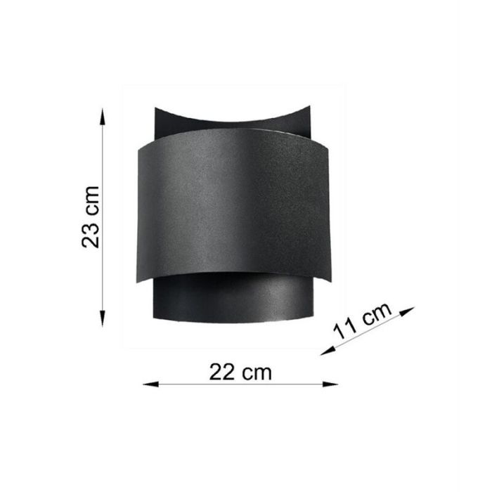 Moderne up down wandlamp Julissa, zwart, aluminium