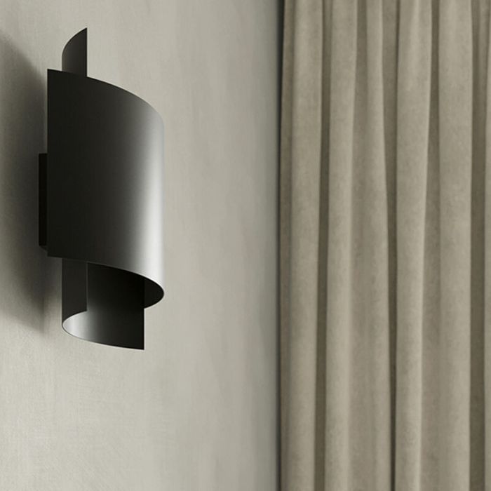 Moderne up down wandlamp Julissa, zwart, aluminium