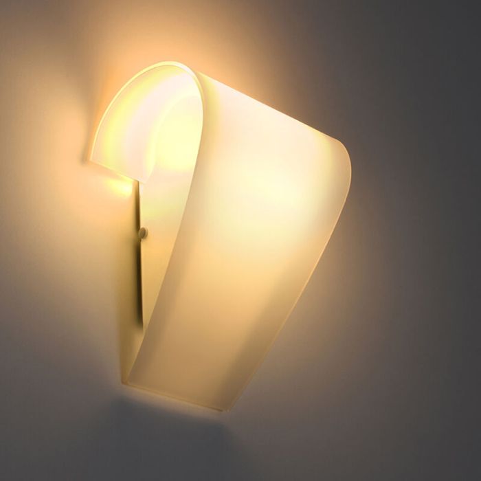 Witte wandlamp Matias, glas