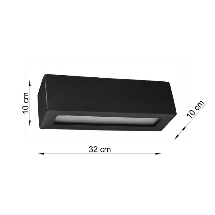 Moderne up down wandlamp Emmaly, zwart, keramiek