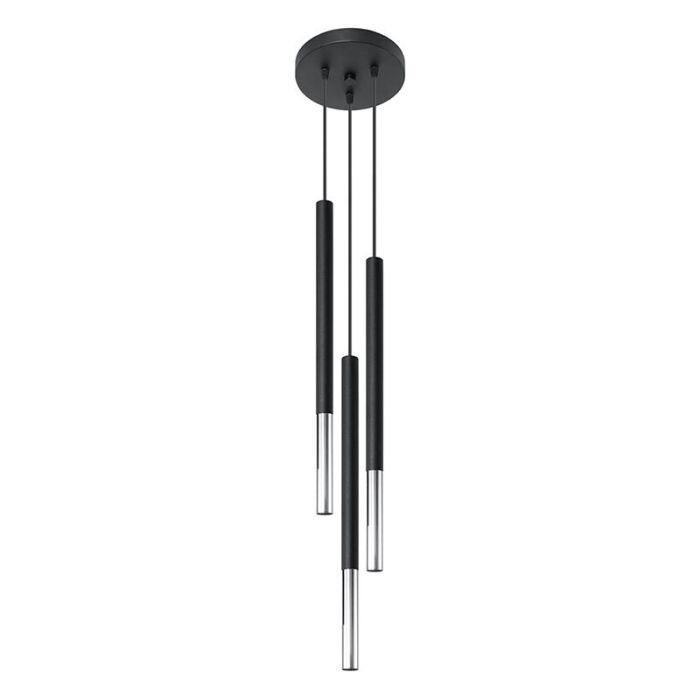 Moderne hanglamp Ilonca, chroom, aluminium, 3L