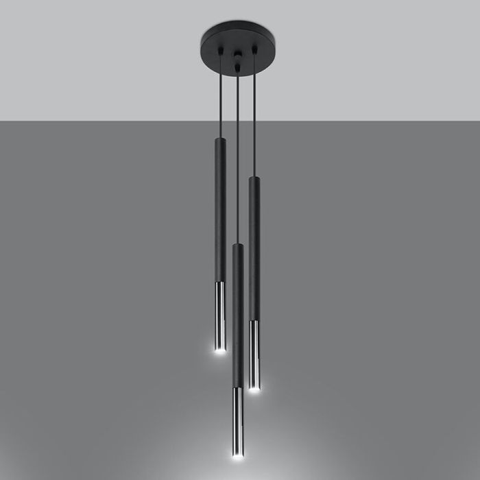 Moderne hanglamp Ilonca, chroom, aluminium, 3L