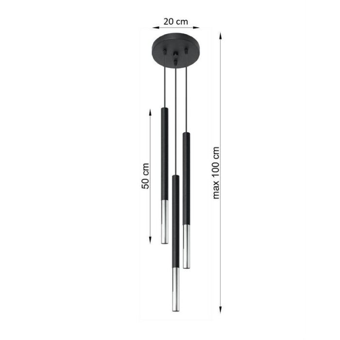 Moderne hanglamp Ilonca, chroom, aluminium, 3L