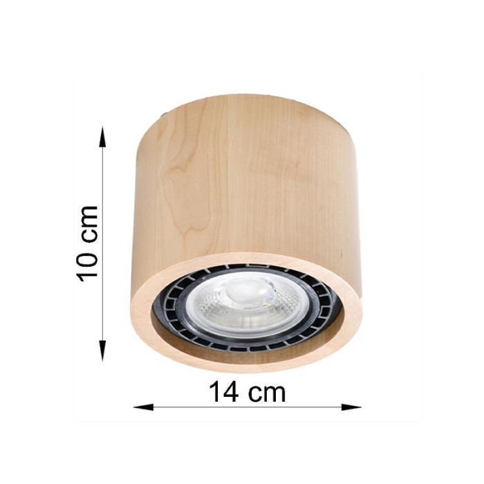 Houten opbouwspot bruin, Alessio