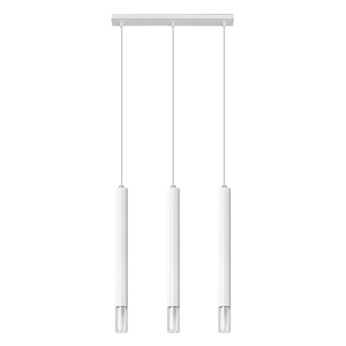 Moderne hanglamp Ishani, wit, staal, 3L