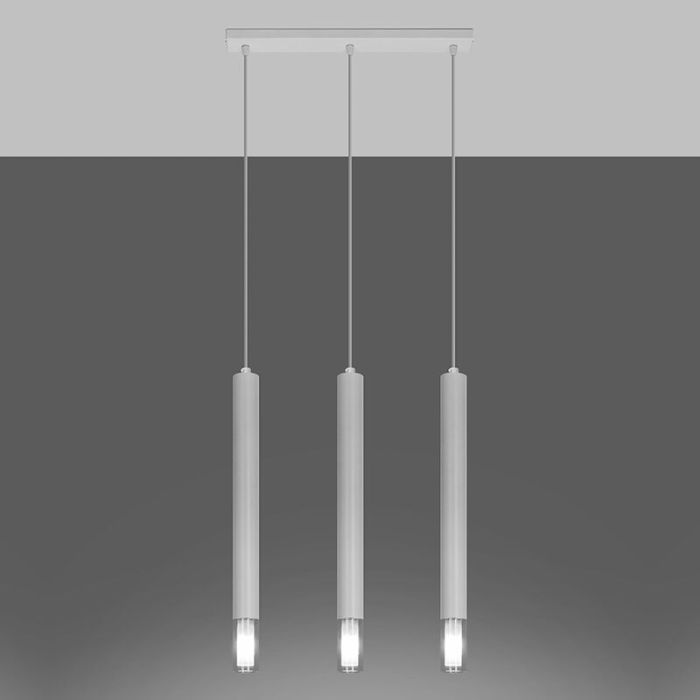 Moderne hanglamp Ishani, wit, staal, 3L