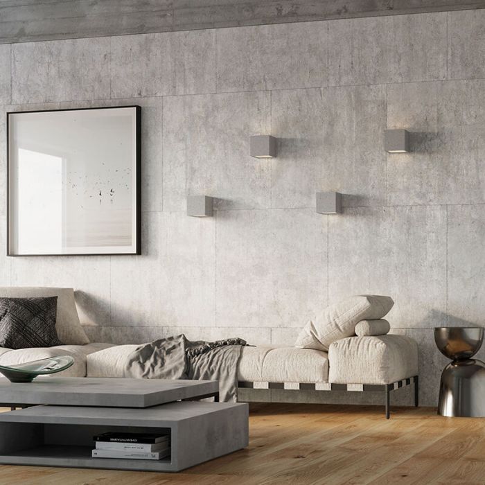 Betonnen up down wandlamp Caitlin, grijs