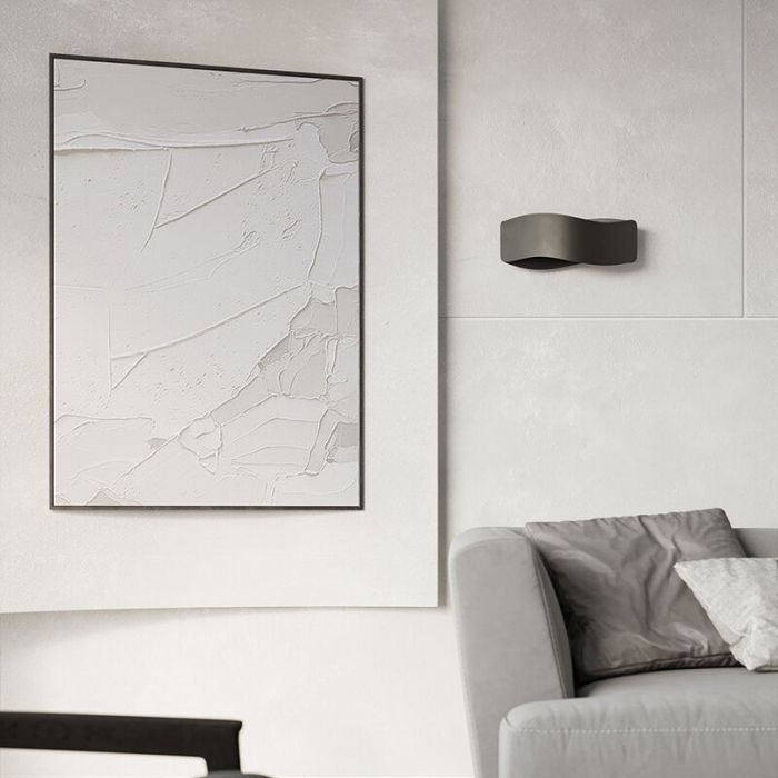 Moderne up down wandlamp Keely, zwart, aluminium